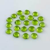 29.75 Carat Peridot 7mm Smooth Heart Shape AAA Grade Cabochons Parcel - Total 21 Pcs.