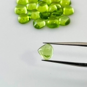 29.75 Carat Peridot 7mm Smooth Heart Shape AAA Grade Cabochons Parcel - Total 21 Pcs.