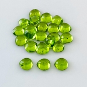 30.65 Carat Peridot 7mm Smooth Heart Shape AAA Grade Cabochons Parcel - Total 22 Pcs.