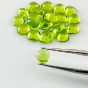 30.65 Carat Peridot 7mm Smooth Heart Shape AAA Grade Cabochons Parcel - Total 22 Pcs.