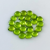 30.65 Carat Peridot 7mm Smooth Heart Shape AAA Grade Cabochons Parcel - Total 22 Pcs.