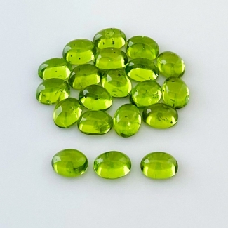 32.85 Carat Peridot 8x6mm Smooth Oval Shape AA Grade Cabochons Parcel - Total 20 Pcs.
