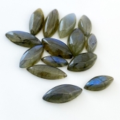 128.35 Carat Labradorite 17x8-28x10m Smooth Marquise Shape AA Grade Cabochons Parcel - Total 14 Pcs.