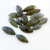 128.35 Carat Labradorite 17x8-28x10m Smooth Marquise Shape AA Grade Cabochons Parcel - Total 14 Pcs.