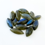 128.35 Carat Labradorite 17x8-28x10m Smooth Marquise Shape AA Grade Cabochons Parcel - Total 14 Pcs.