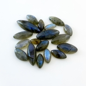 95.55 Carat Labradorite 10x5-27x9mm Smooth Marquise Shape AA Grade Cabochons Parcel - Total 18 Pcs.