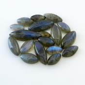 95.55 Carat Labradorite 10x5-27x9mm Smooth Marquise Shape AA Grade Cabochons Parcel - Total 18 Pcs.