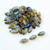 88.50 Cts. Labradorite 12x6mm Smooth Marquise Shape AA Grade Cabochons Parcel - Total 43 Pcs.