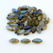 88.50 Cts. Labradorite 12x6mm Smooth Marquise Shape AA Grade Cabochons Parcel - Total 43 Pcs.