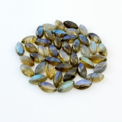 88.50 Cts. Labradorite 12x6mm Smooth Marquise Shape AA Grade Cabochons Parcel - Total 43 Pcs.