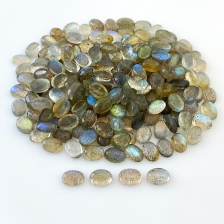 225.8 Carat Labradorite 7x5mm Smooth Oval Shape AA Grade Cabochons Parcel - Total 267 Pcs.