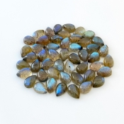 103 Carat Labradorite 10x7mm Smooth Pear Shape AA Grade Cabochons Parcel - Total 49 Pcs.