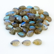 103 Carat Labradorite 10x7mm Smooth Pear Shape AA Grade Cabochons Parcel - Total 49 Pcs.