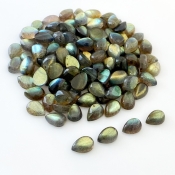 245.2 Carat Labradorite 10x7mm Smooth Pear Shape B Grade Cabochons Parcel - Total 113 Pcs.