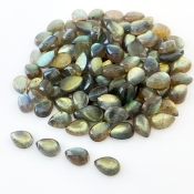 245.2 Carat Labradorite 10x7mm Smooth Pear Shape B Grade Cabochons Parcel - Total 113 Pcs.