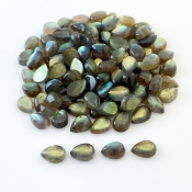 245.2 Carat Labradorite 10x7mm Smooth Pear Shape B Grade Cabochons Parcel - Total 113 Pcs.