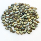 245.2 Carat Labradorite 10x7mm Smooth Pear Shape B Grade Cabochons Parcel - Total 113 Pcs.