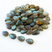 137.65 Carat Labradorite 10x7mm Smooth Pear Shape A Grade Cabochons Parcel - Total 66 Pcs.