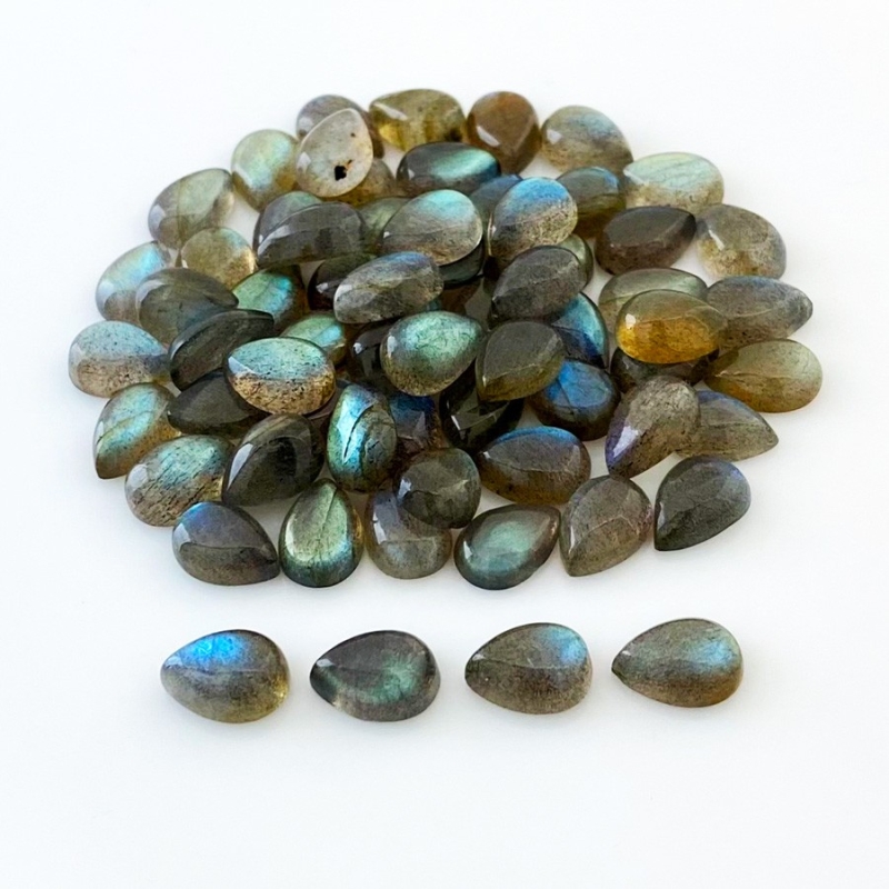 137.65 Carat Labradorite 10x7mm Smooth Pear Shape A Grade Cabochons Parcel - Total 66 Pcs.