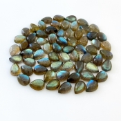 137.65 Carat Labradorite 10x7mm Smooth Pear Shape A Grade Cabochons Parcel - Total 66 Pcs.