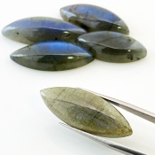 106.15 Carat Labradorite 28x13-35x12mm Smooth Marquise Shape AA Grade Cabochons Parcel - Total 5 Pcs.