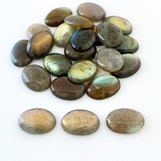 193.9 Carat Labradorite 18x13mm Smooth Oval Shape B Grade Cabochons Parcel - Total 23 Pcs.