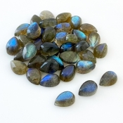 84.15 Carat Labradorite 10x7mm Smooth Pear Shape AA Grade Cabochons Parcel - Total 38 Pcs.