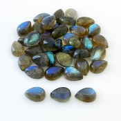 84.15 Carat Labradorite 10x7mm Smooth Pear Shape AA Grade Cabochons Parcel - Total 38 Pcs.