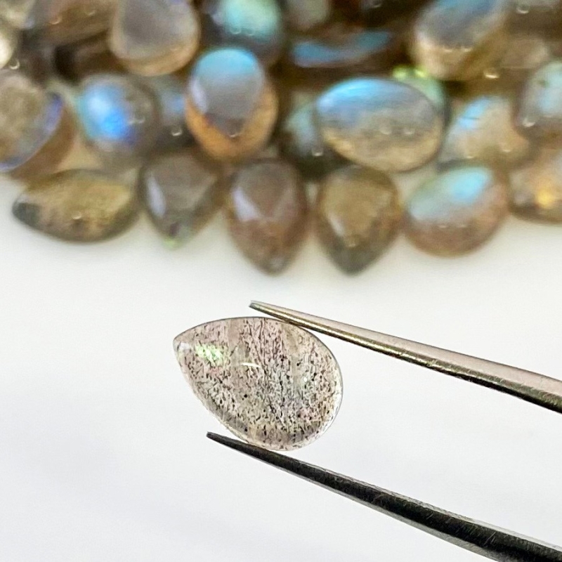 217.3 Carat Labradorite 10x7mm Smooth Pear Shape A Grade Cabochons Parcel - Total 110 Pcs.