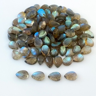 217.3 Carat Labradorite 10x7mm Smooth Pear Shape A Grade Cabochons Parcel - Total 110 Pcs.