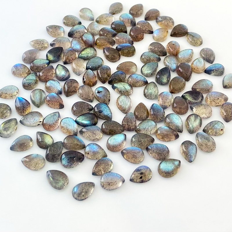 217.3 Carat Labradorite 10x7mm Smooth Pear Shape A Grade Cabochons Parcel - Total 110 Pcs.