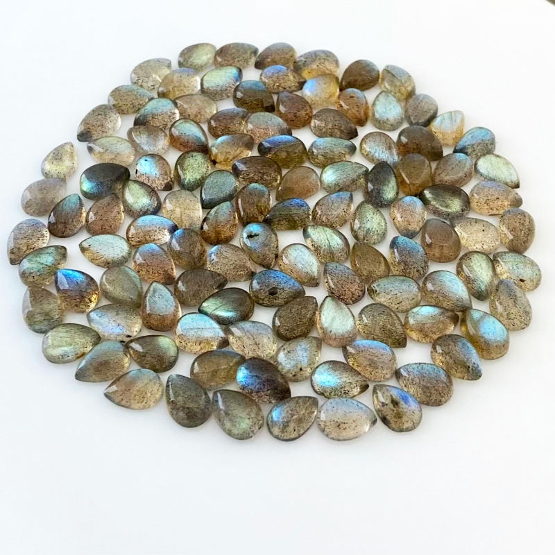 217.3 Carat Labradorite 10x7mm Smooth Pear Shape A Grade Cabochons Parcel - Total 110 Pcs.