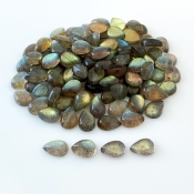 289.8 Carat Labradorite 10x7mm Smooth Pear Shape A Grade Cabochons Parcel - Total 146 Pcs.