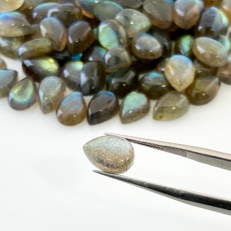 203.2 Carat Labradorite 10x7mm Smooth Pear Shape A Grade Cabochons Parcel - Total 91 Pcs.