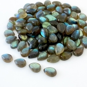 203.2 Carat Labradorite 10x7mm Smooth Pear Shape A Grade Cabochons Parcel - Total 91 Pcs.