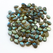 203.2 Carat Labradorite 10x7mm Smooth Pear Shape A Grade Cabochons Parcel - Total 91 Pcs.