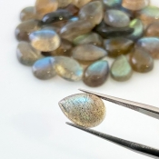 111.10 Carat Labradorite 12x8mm Smooth Pear Shape AA Grade Cabochons Parcel - Total 39 Pcs.