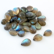 111.10 Carat Labradorite 12x8mm Smooth Pear Shape AA Grade Cabochons Parcel - Total 39 Pcs.