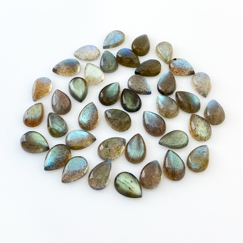 111.10 Carat Labradorite 12x8mm Smooth Pear Shape AA Grade Cabochons Parcel - Total 39 Pcs.