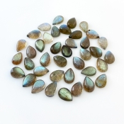 111.10 Carat Labradorite 12x8mm Smooth Pear Shape AA Grade Cabochons Parcel - Total 39 Pcs.
