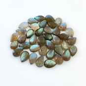 111.10 Carat Labradorite 12x8mm Smooth Pear Shape AA Grade Cabochons Parcel - Total 39 Pcs.