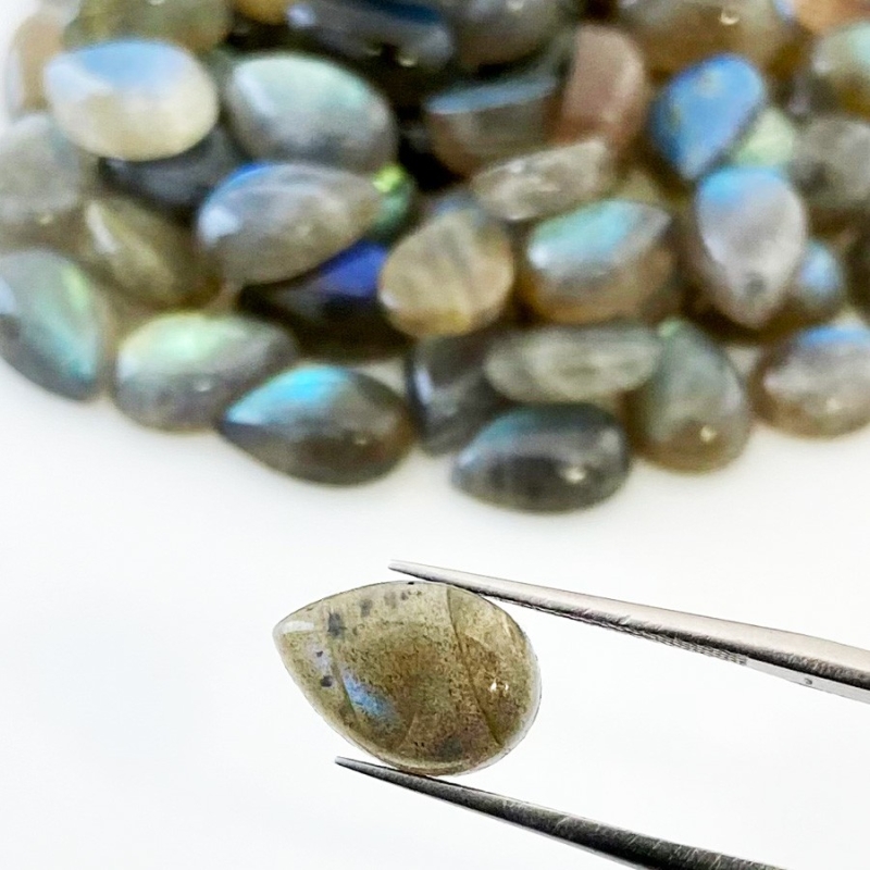 207.75 Carat Labradorite 12x8mm Smooth Pear Shape A Grade Cabochons Parcel - Total 65 Pcs.