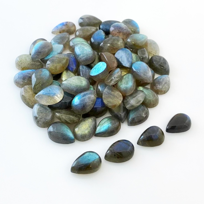 207.75 Carat Labradorite 12x8mm Smooth Pear Shape A Grade Cabochons Parcel - Total 65 Pcs.