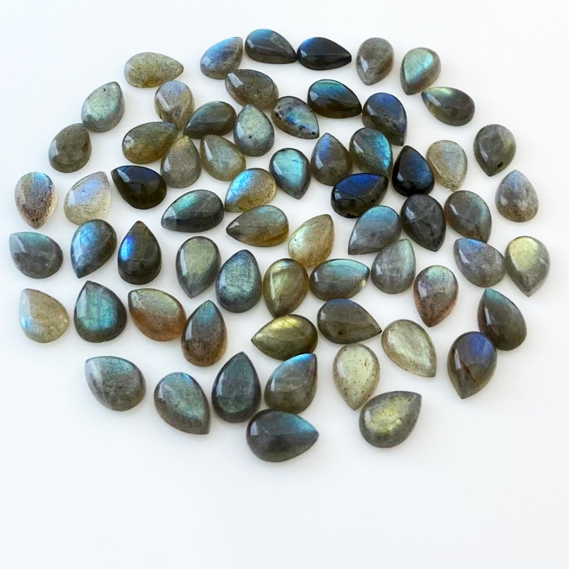 207.75 Carat Labradorite 12x8mm Smooth Pear Shape A Grade Cabochons Parcel - Total 65 Pcs.