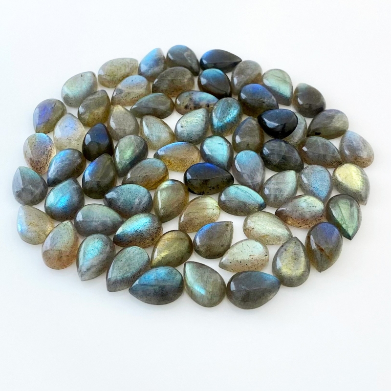 207.75 Carat Labradorite 12x8mm Smooth Pear Shape A Grade Cabochons Parcel - Total 65 Pcs.