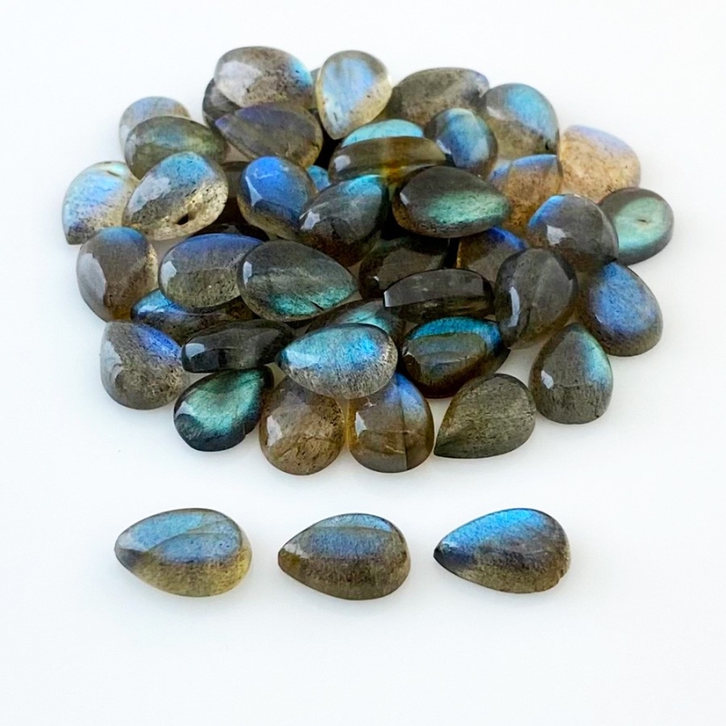 149.8 Carat Labradorite 12x8mm Smooth Pear Shape AA Grade Cabochons Parcel - Total 49 Pcs.
