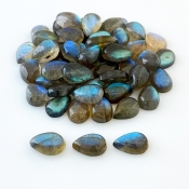 149.8 Carat Labradorite 12x8mm Smooth Pear Shape AA Grade Cabochons Parcel - Total 49 Pcs.