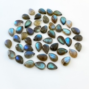 149.8 Carat Labradorite 12x8mm Smooth Pear Shape AA Grade Cabochons Parcel - Total 49 Pcs.