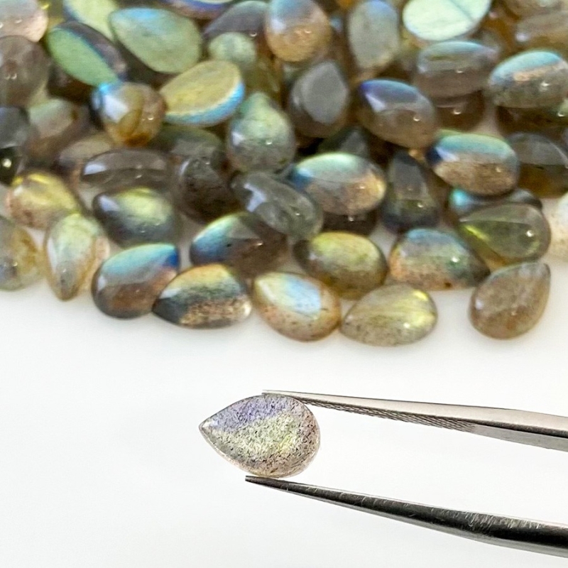 176.2 Carat Labradorite 9x6mm Smooth Pear Shape A Grade Cabochons Parcel - Total 121 Pcs.
