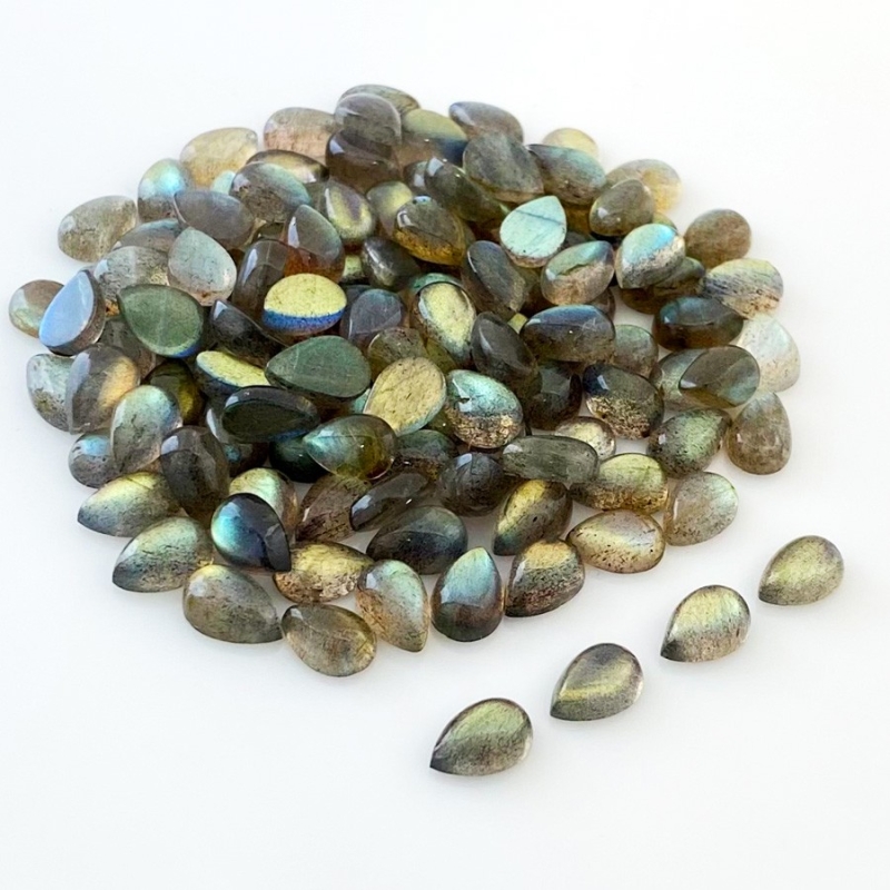 176.2 Carat Labradorite 9x6mm Smooth Pear Shape A Grade Cabochons Parcel - Total 121 Pcs.